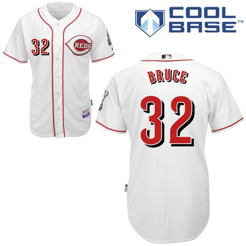 Branded Cincinnati Reds 32 Jay Bruce White Cool Base MLB Jersey Baseball MLB Jerseys